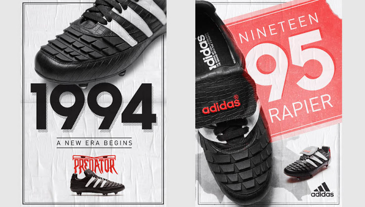 Năm 1994 Adidas Predator được ra mắt rầm rộ với những vân nổi gai góc đầy ấn tượng