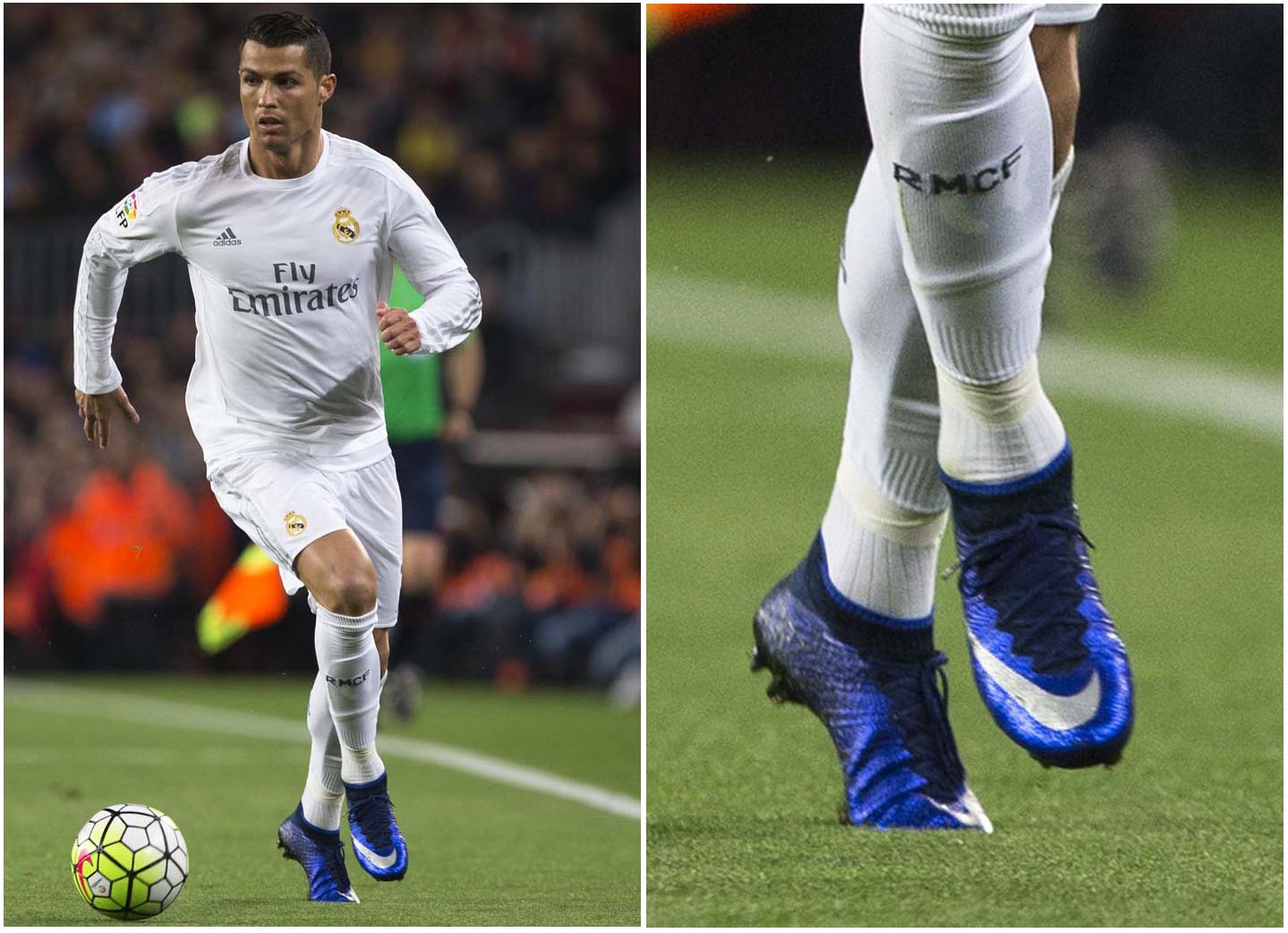 Ronaldo mang lên chân giày bóng đá Nike Mercurial Superfly IV Natural Diamond đẹp mắt