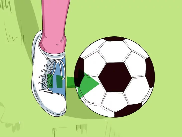 Chạm bóng ở vùng cứng nhất của bàn chân sau khi đã khóa cổ chân và chạm vào đúng van của quả bóng